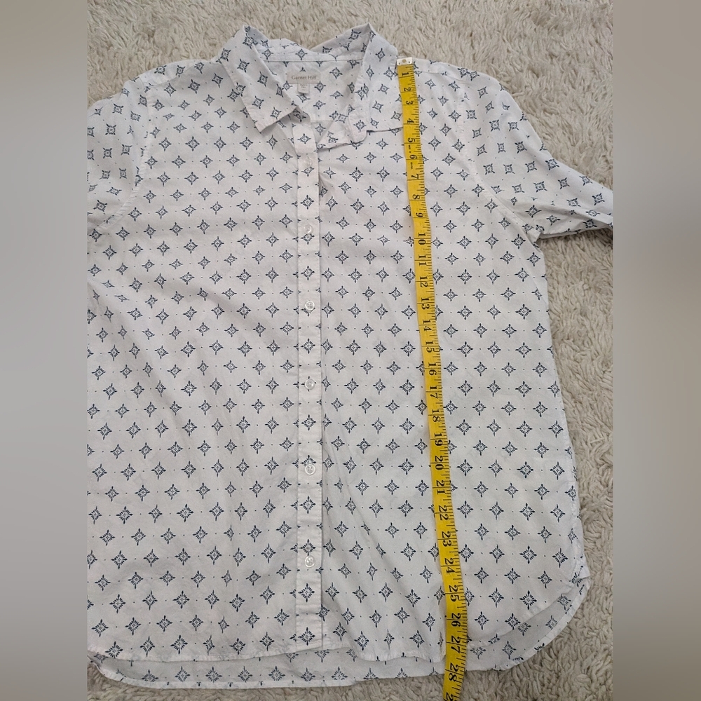 Garnet Hill Floral Diamond Organic Cotton Button Down Top - Picture 8 of 8